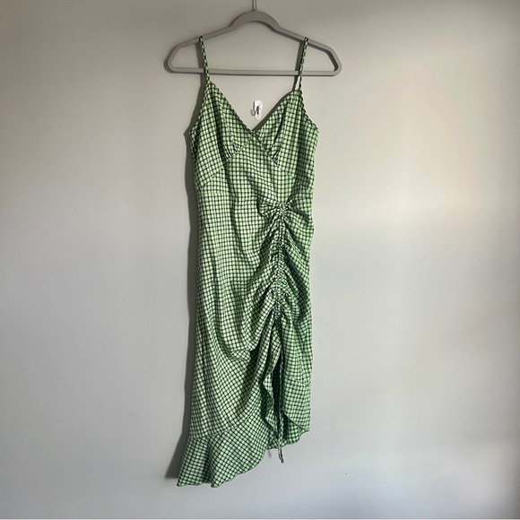 NWOT Plaid Ruffle Midi Dress - Picture 3 of 4